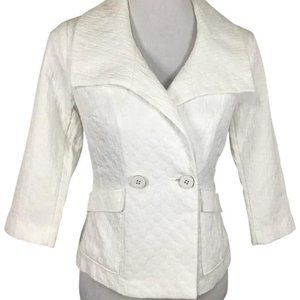 Cabi White Quilted Blazer